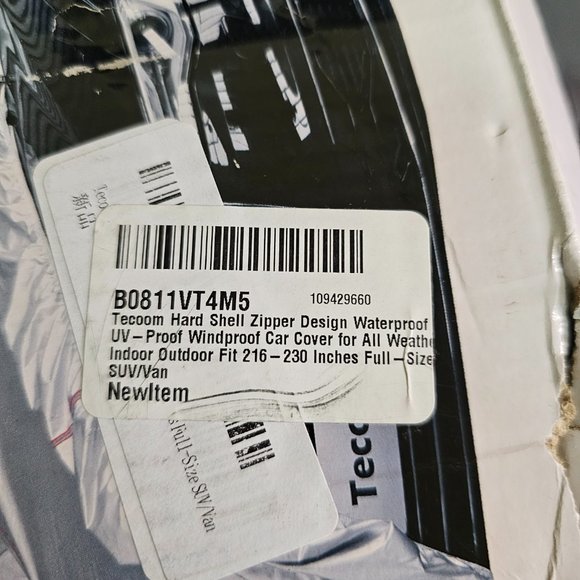 Tecoom Hard Shell Zipper Design Waterproof UV-Proof Windproof Car Cover NIB - Picture 13 of 13